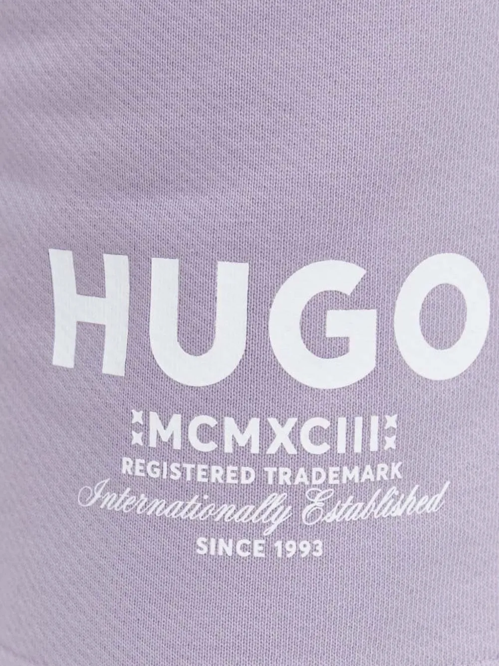 HUGO Nomario shorts met logoprint en trekkoord Paars