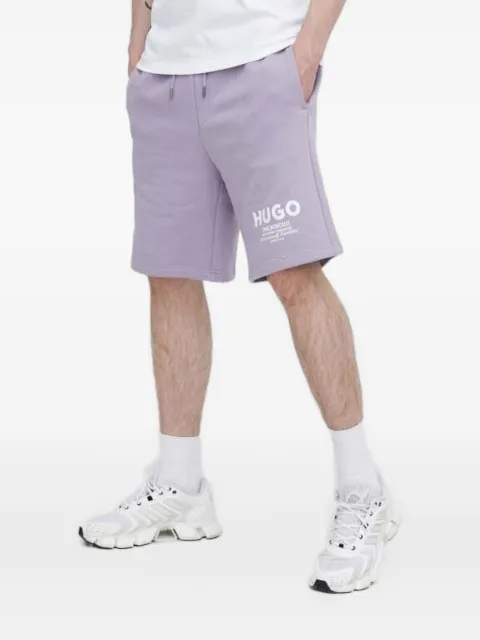 HUGO Nomario logo-print drawstring shorts