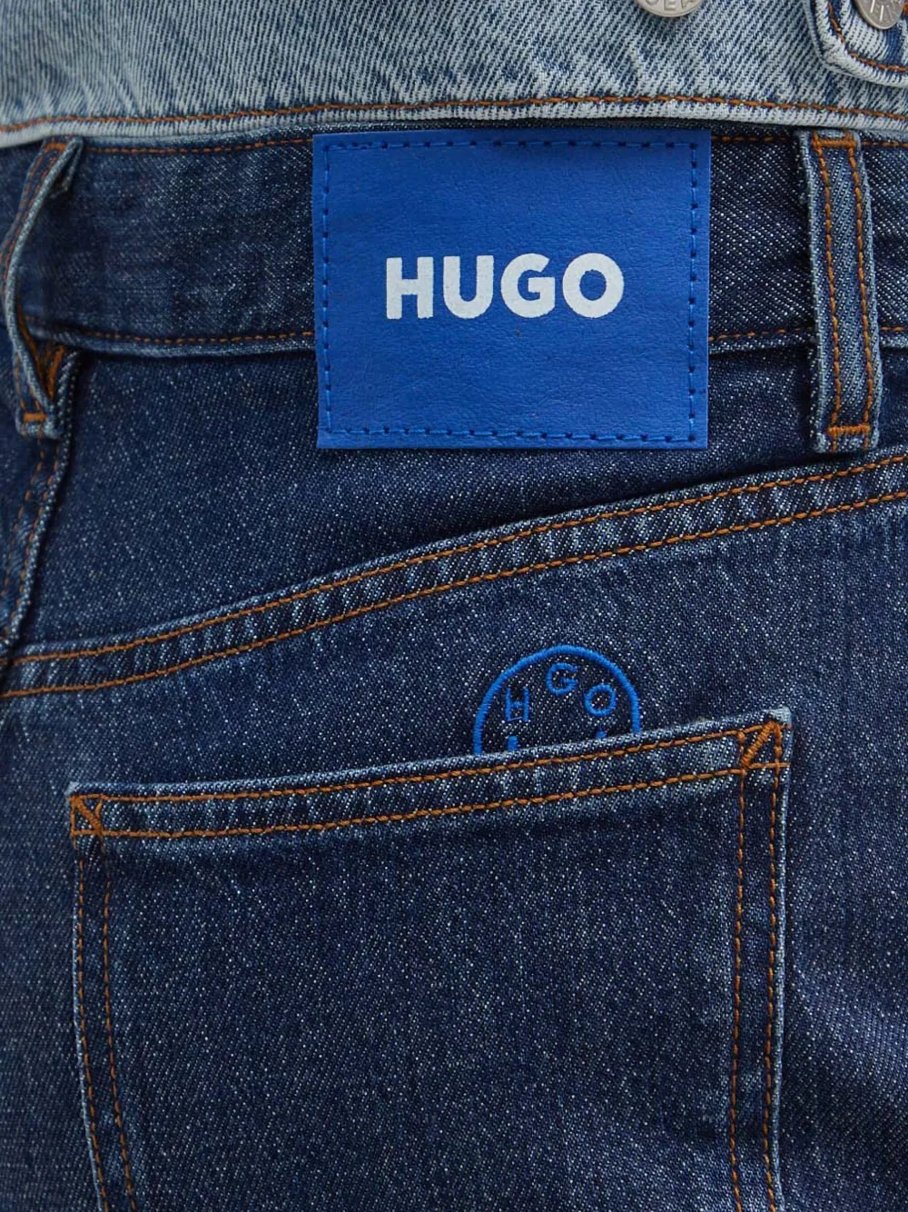 HUGO Jeans met vijf zakken Blauw
