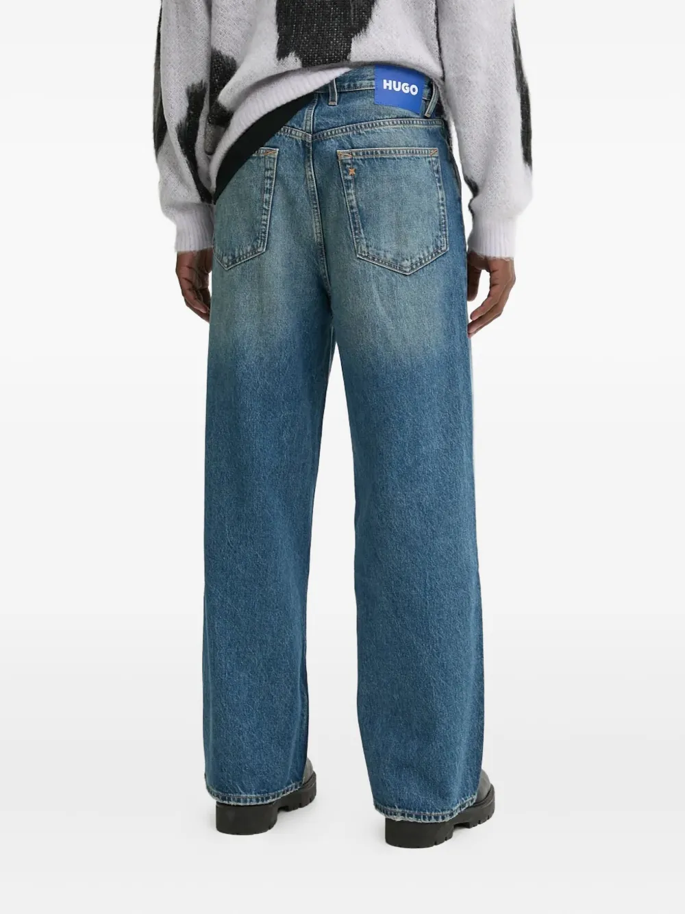 HUGO Jeans met vervaagd effect Blauw