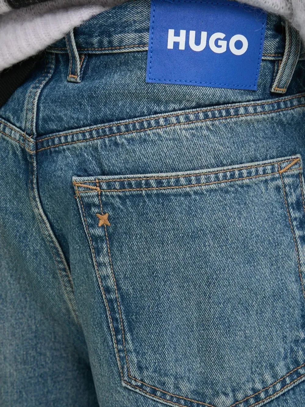 HUGO Jeans met vervaagd effect Blauw