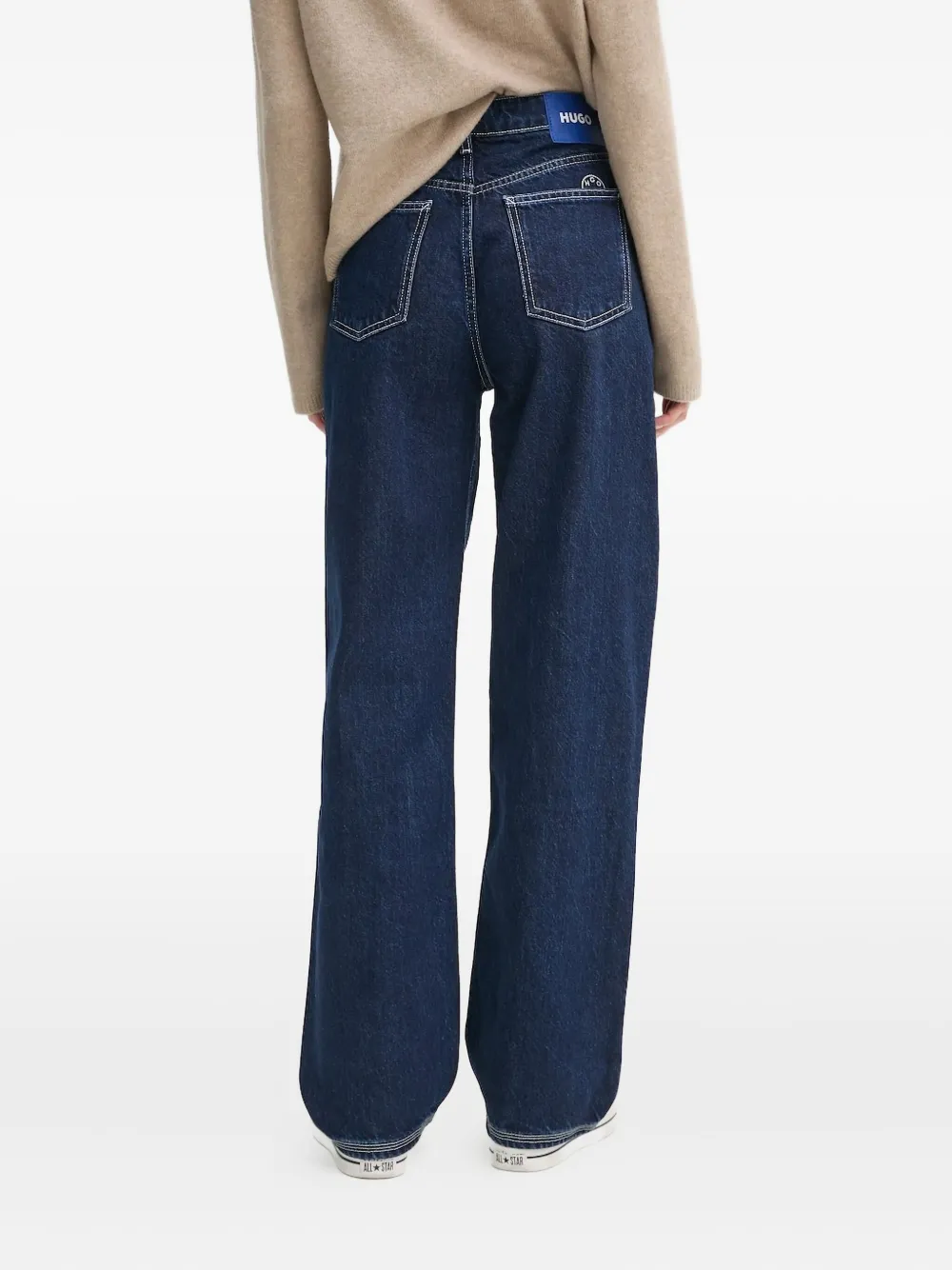 HUGO Jeans met contrasterende stiksels Blauw