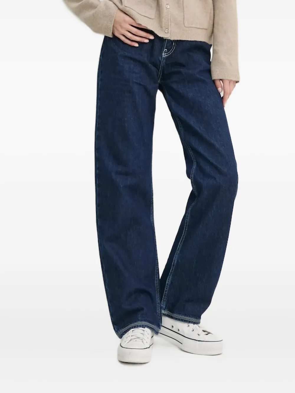 HUGO contrast-stitch jeans Blauw