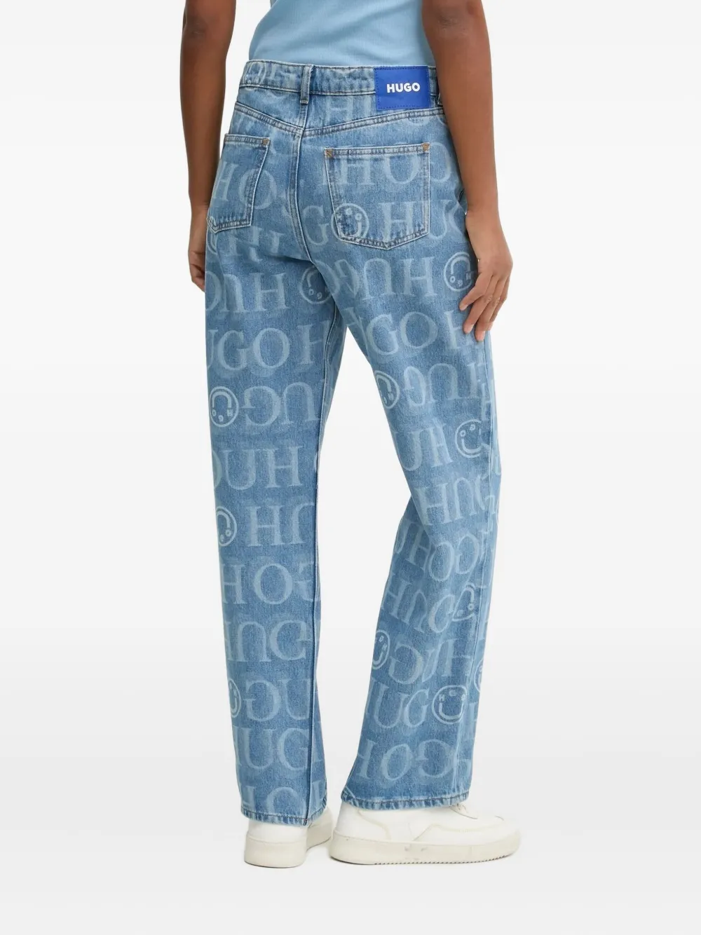 HUGO Jeans met logoprint - Blauw