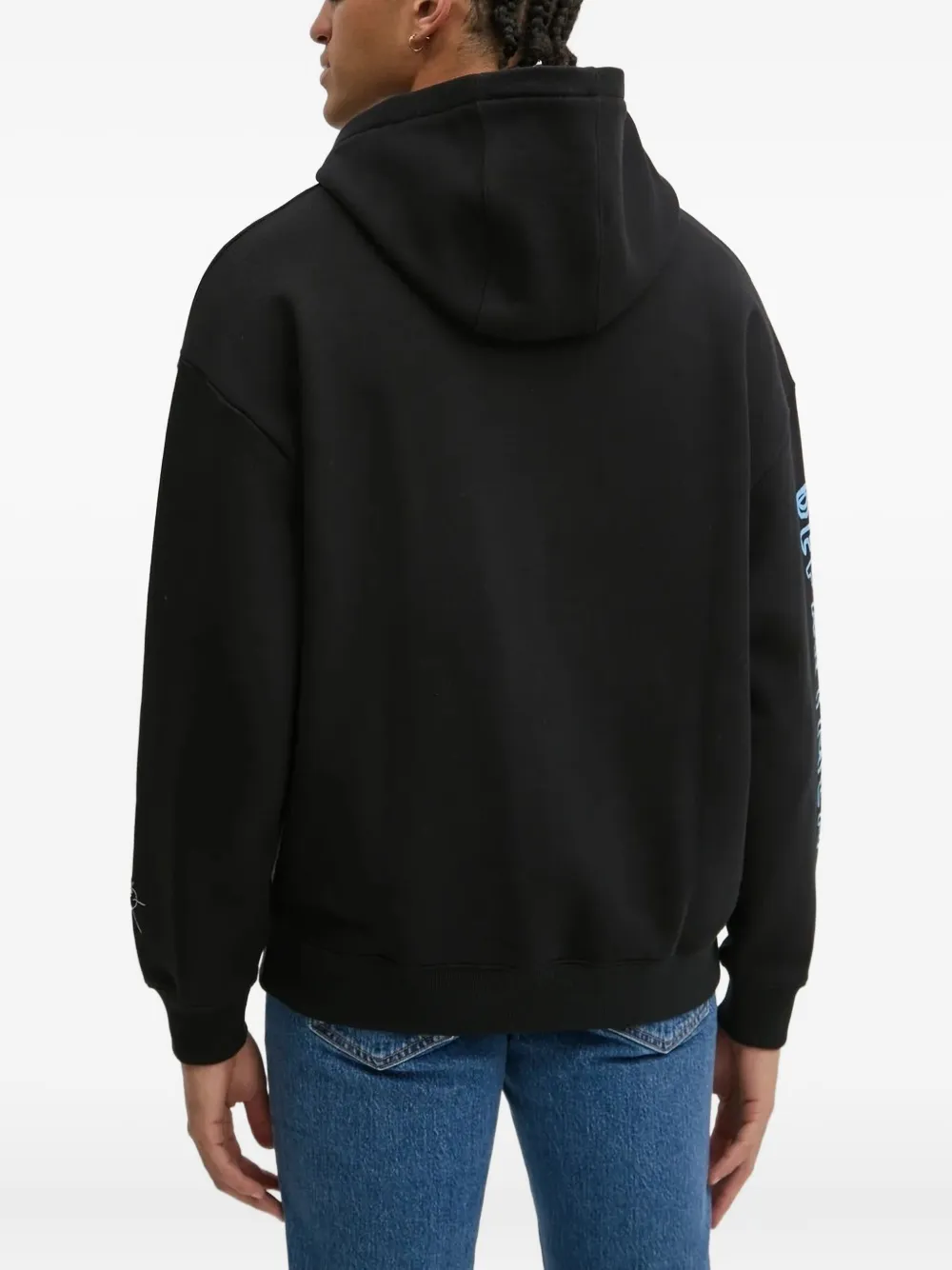 HUGO Hoodie met grafische print en logo Zwart
