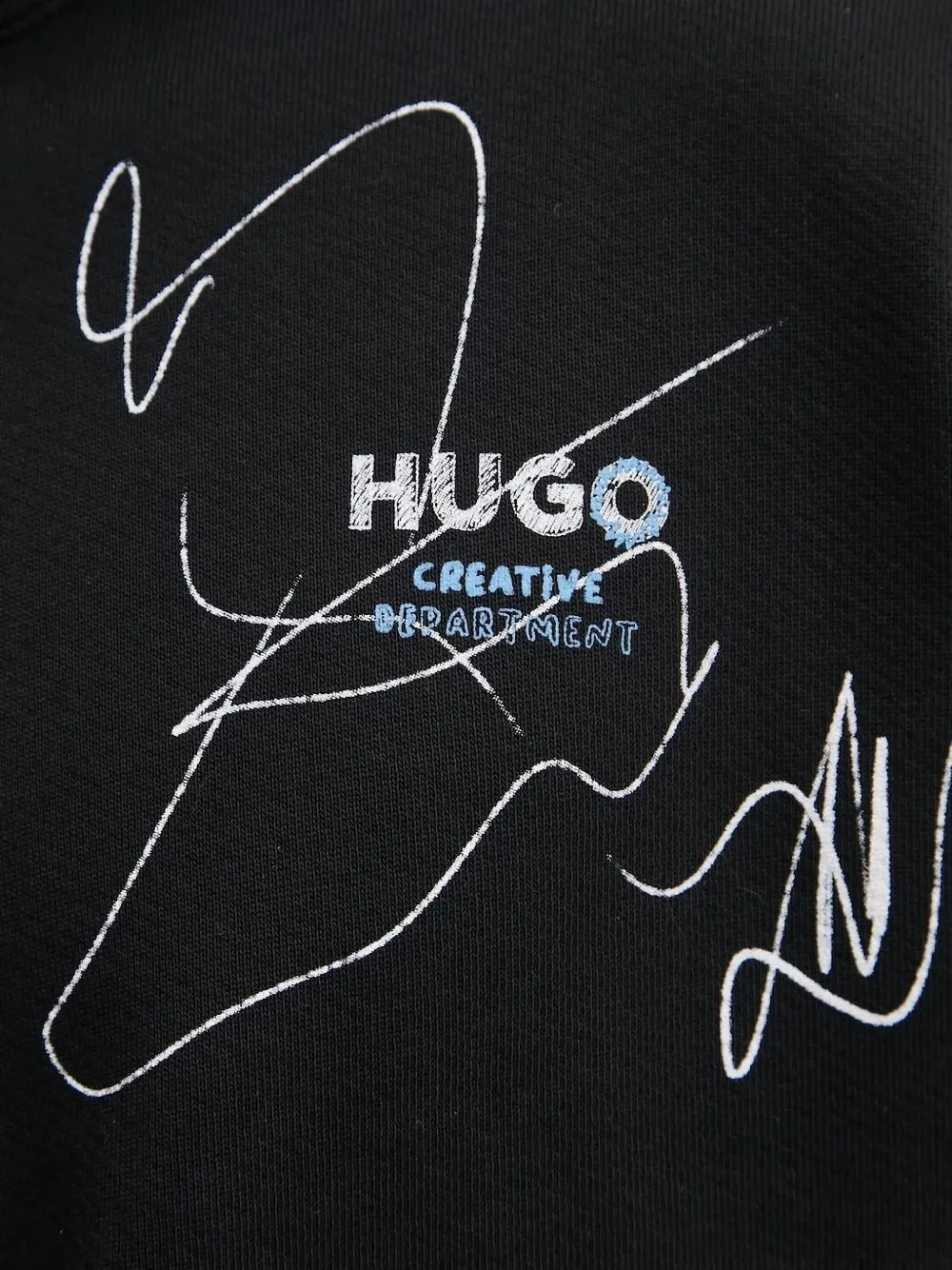 HUGO Hoodie met grafische print en logo Zwart