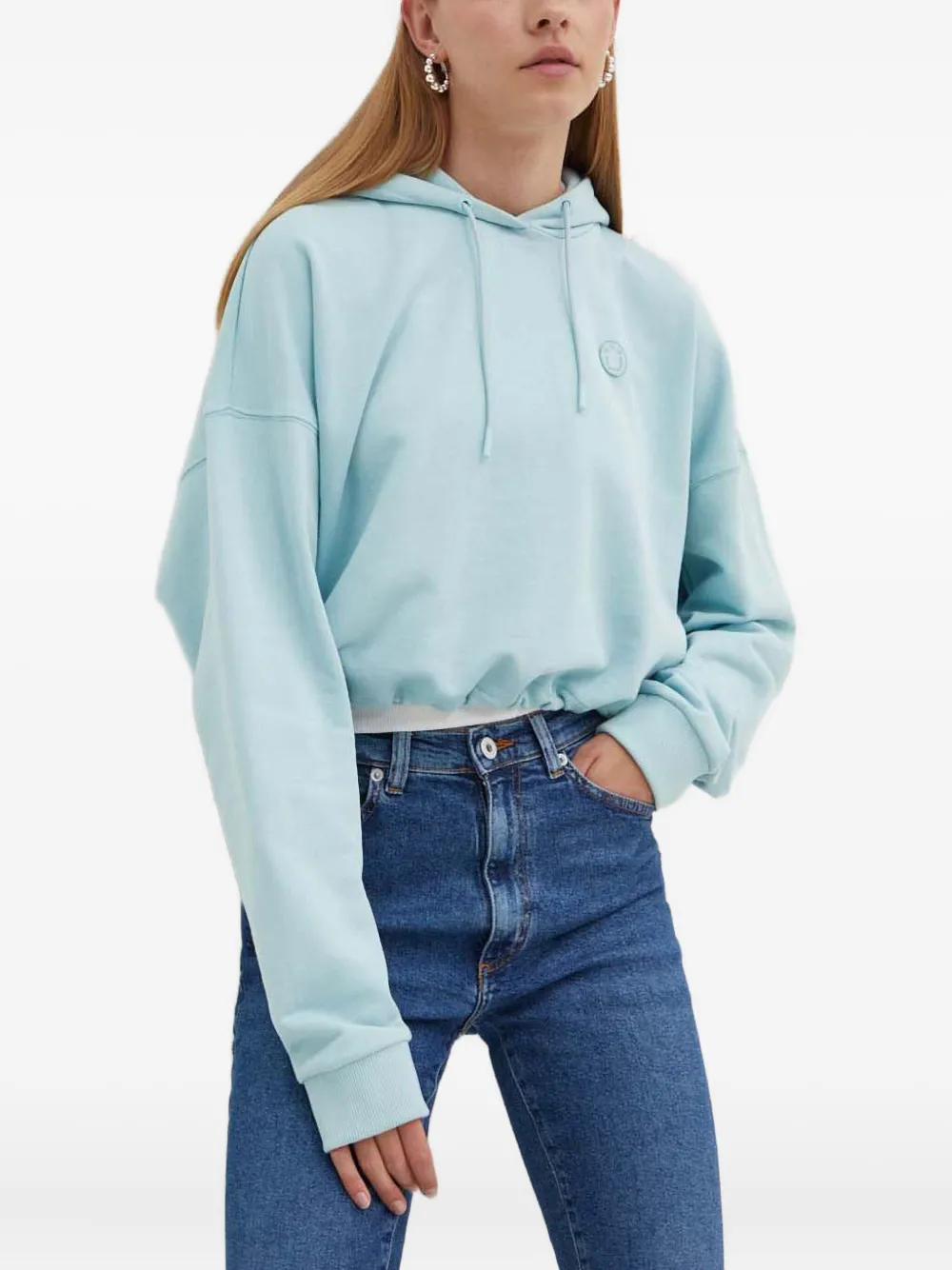 HUGO drawstring logo patch hoodie | bleu | Image 1