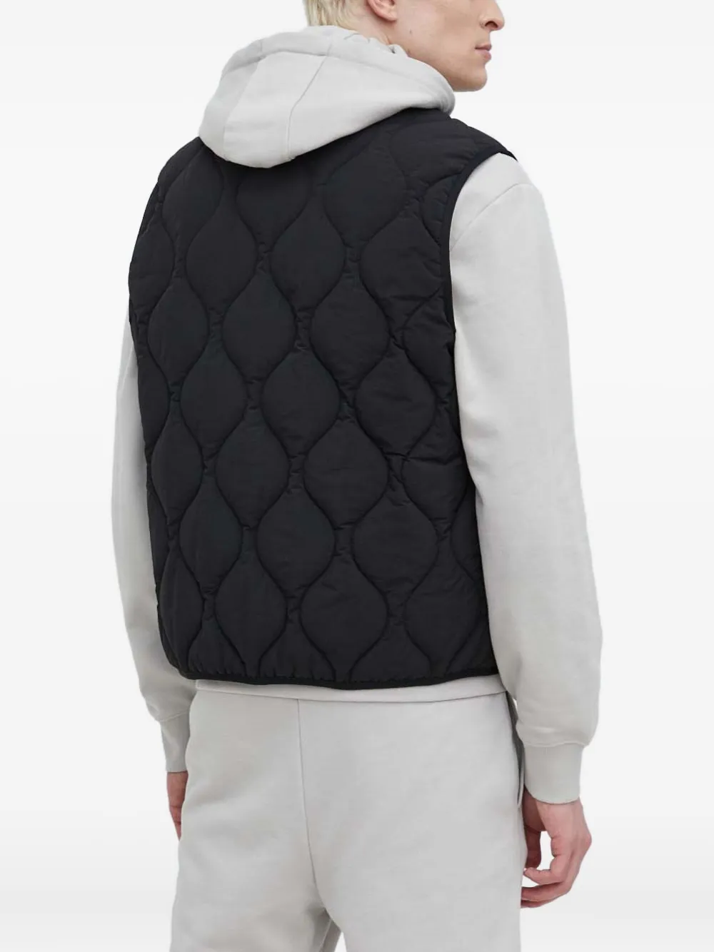 Hugo Boss Quilted Zip Gilet In Black