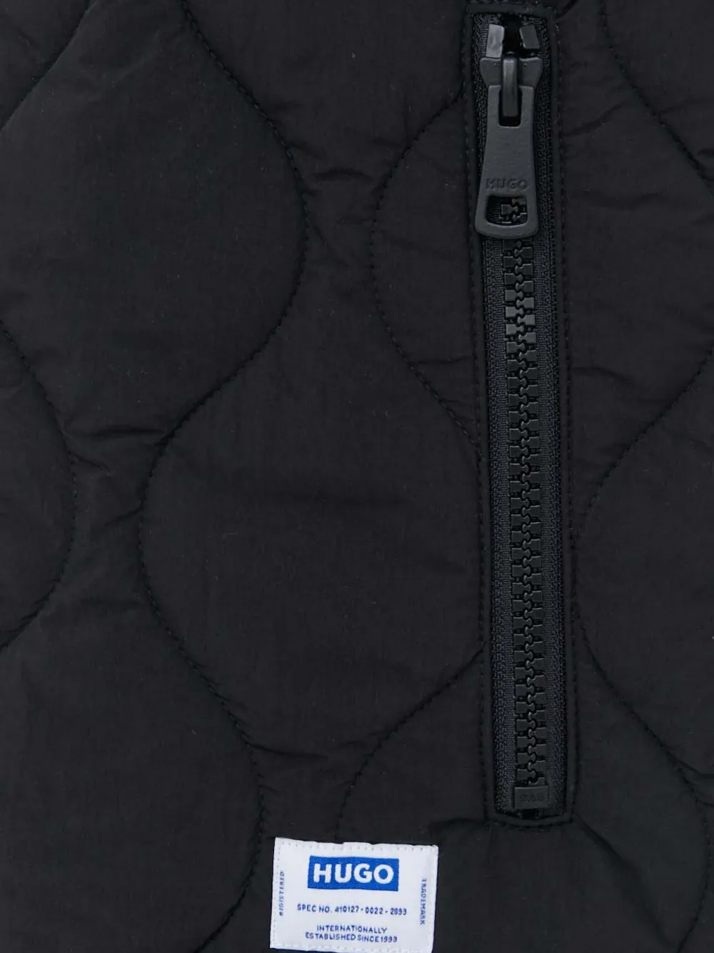 Hugo Boss Quilted Zip Gilet In Black