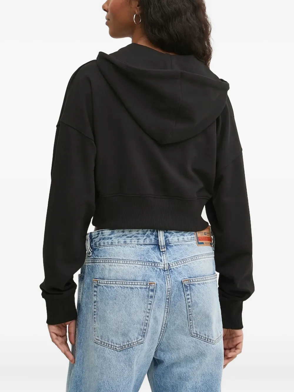 Hugo Boss Graphic-print Zip-up Top In Black