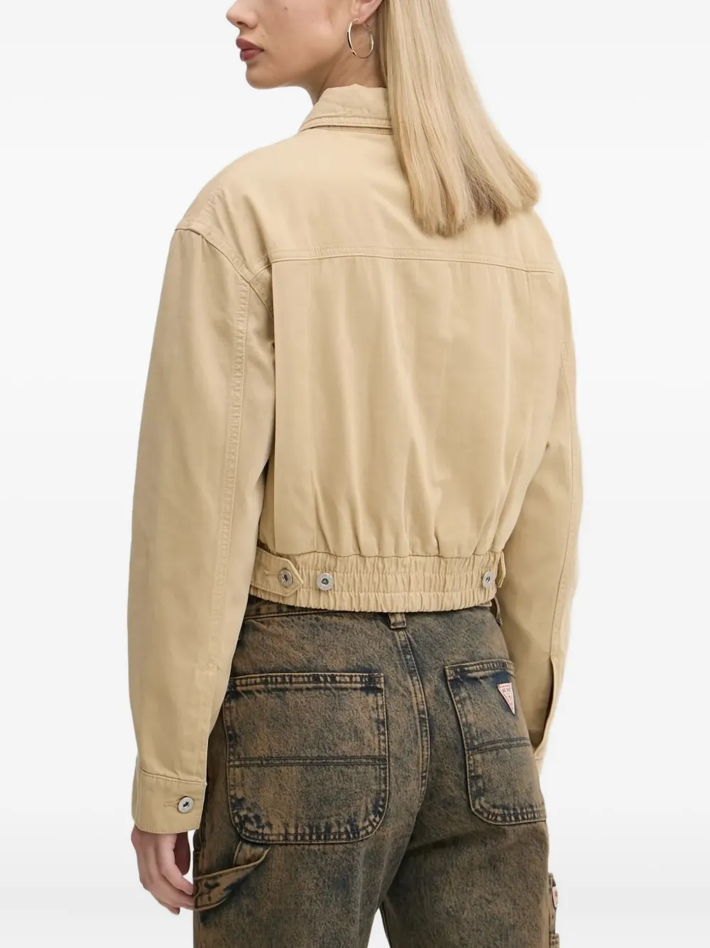 Hugo Boss Zip-front Cotton Jacket In Brown