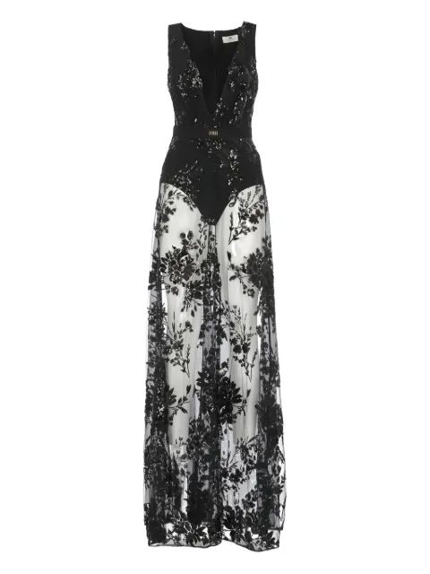 Elisabetta Franchi embroidered tulle dress