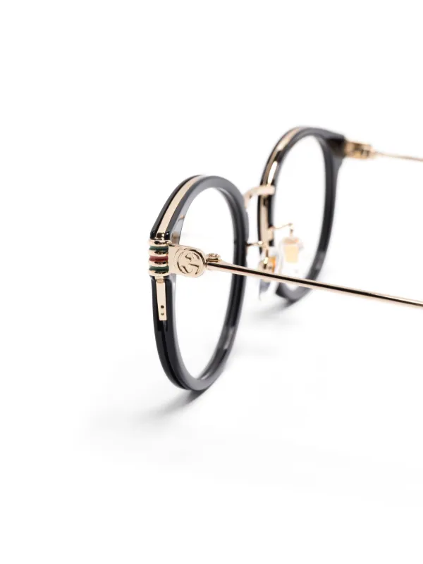 Gucci Eyewear ラウンド眼鏡フレーム | ブラック | FARFETCH JP