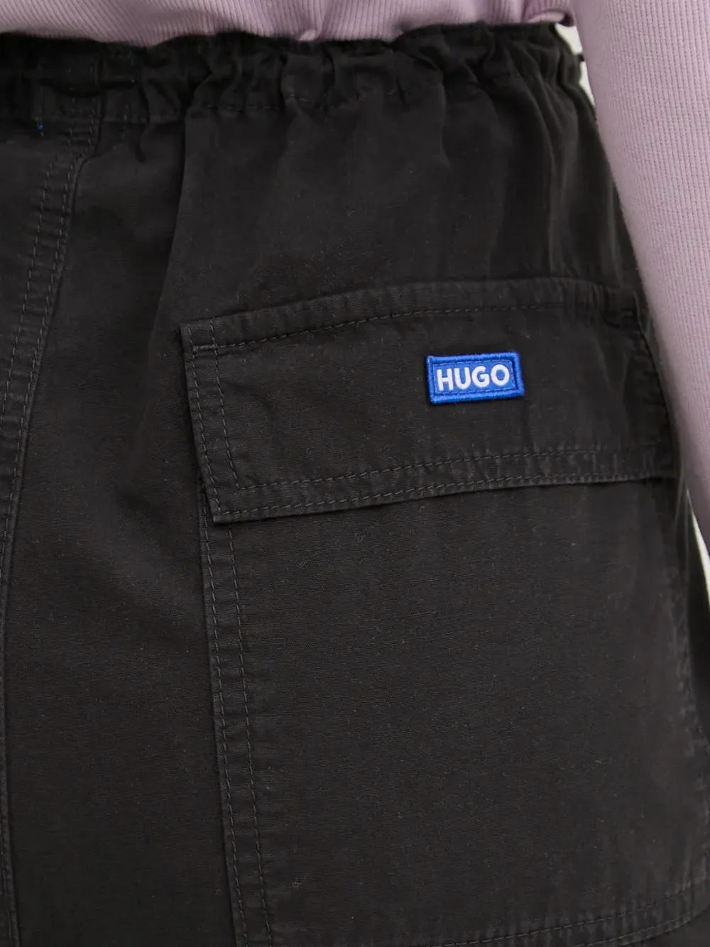 Hugo Boss Drawstring Cargo Trousers In Black