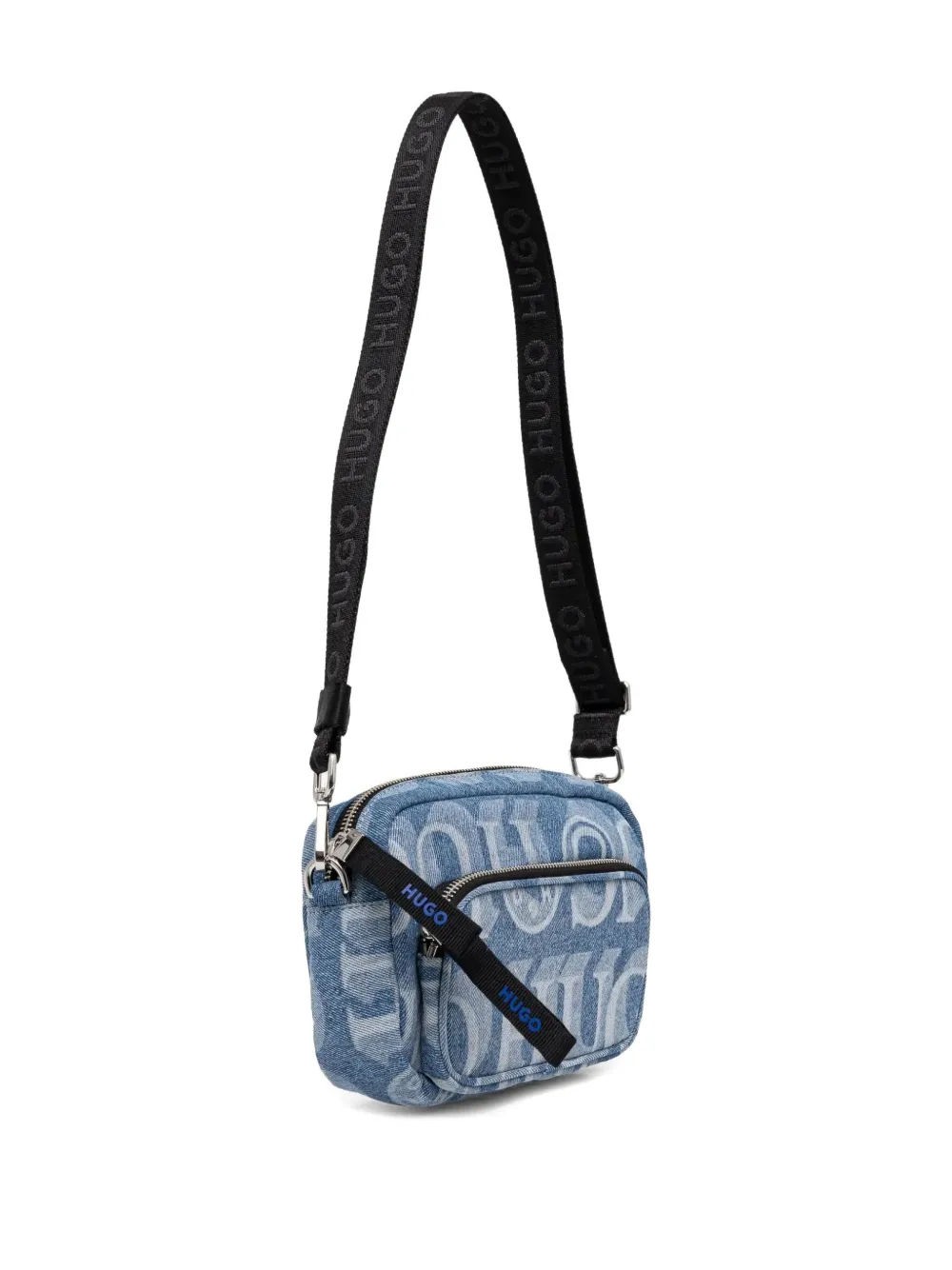 HUGO logo-print denim cross body bag | Image 2