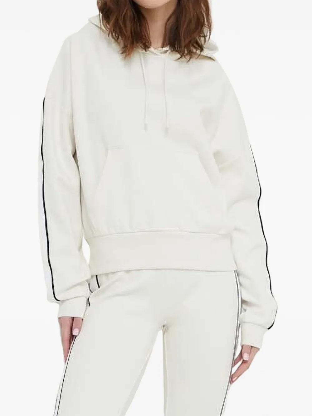 HUGO Hoodie met gestreept detail Wit