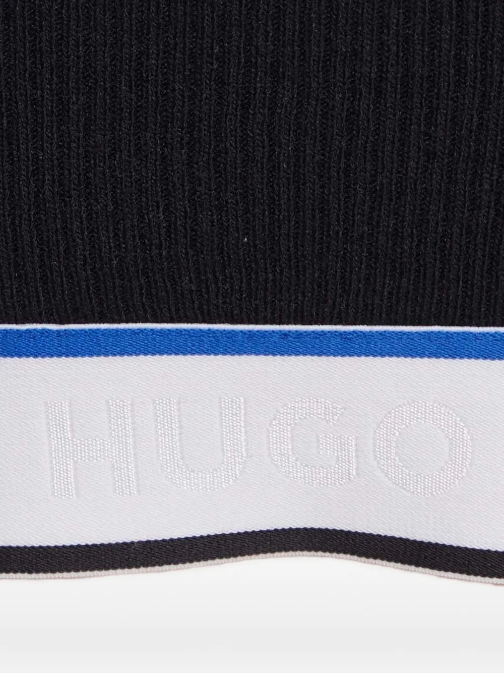 Hugo Boss Ribbed-knit Cropped Top In Black