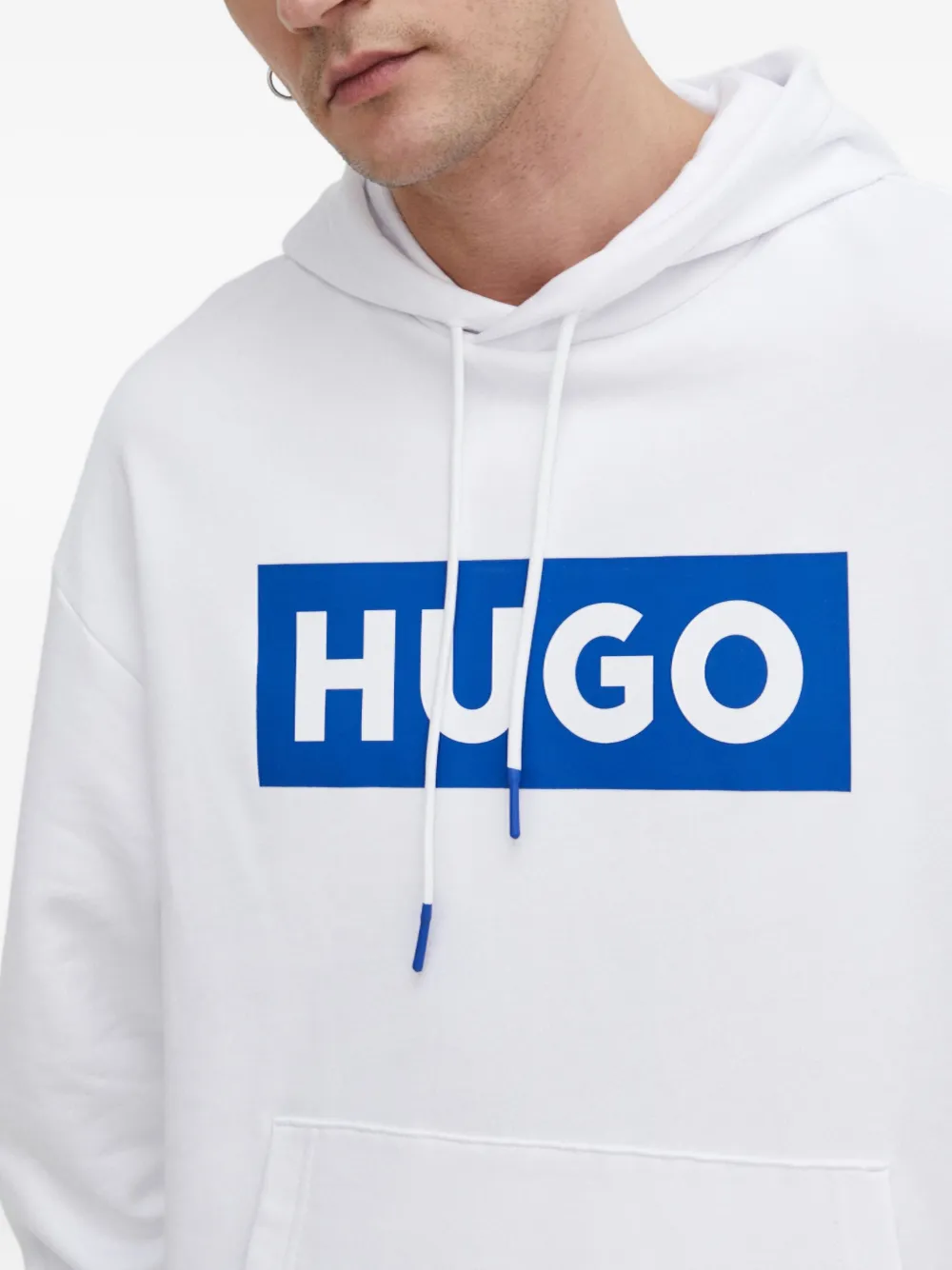 HUGO Hoodie met logoprint Wit
