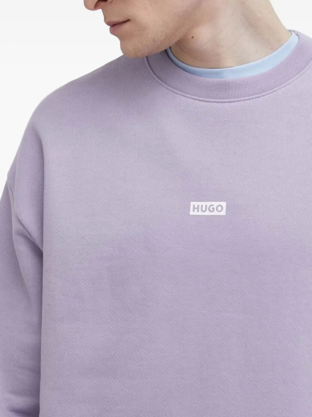 HUGO Sweater met logoprint Paars