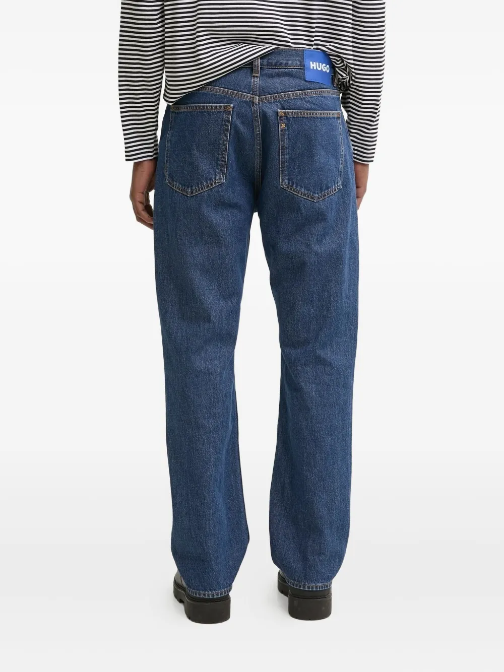 HUGO Jeans met labelpatch Blauw