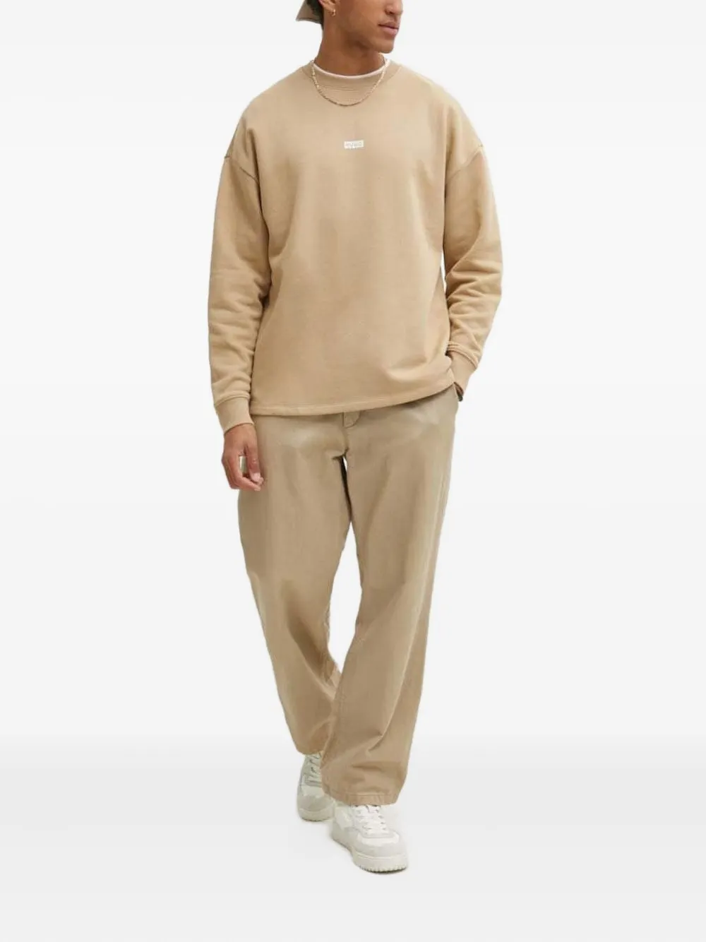 HUGO logo-appliqué sweatshirt - Beige