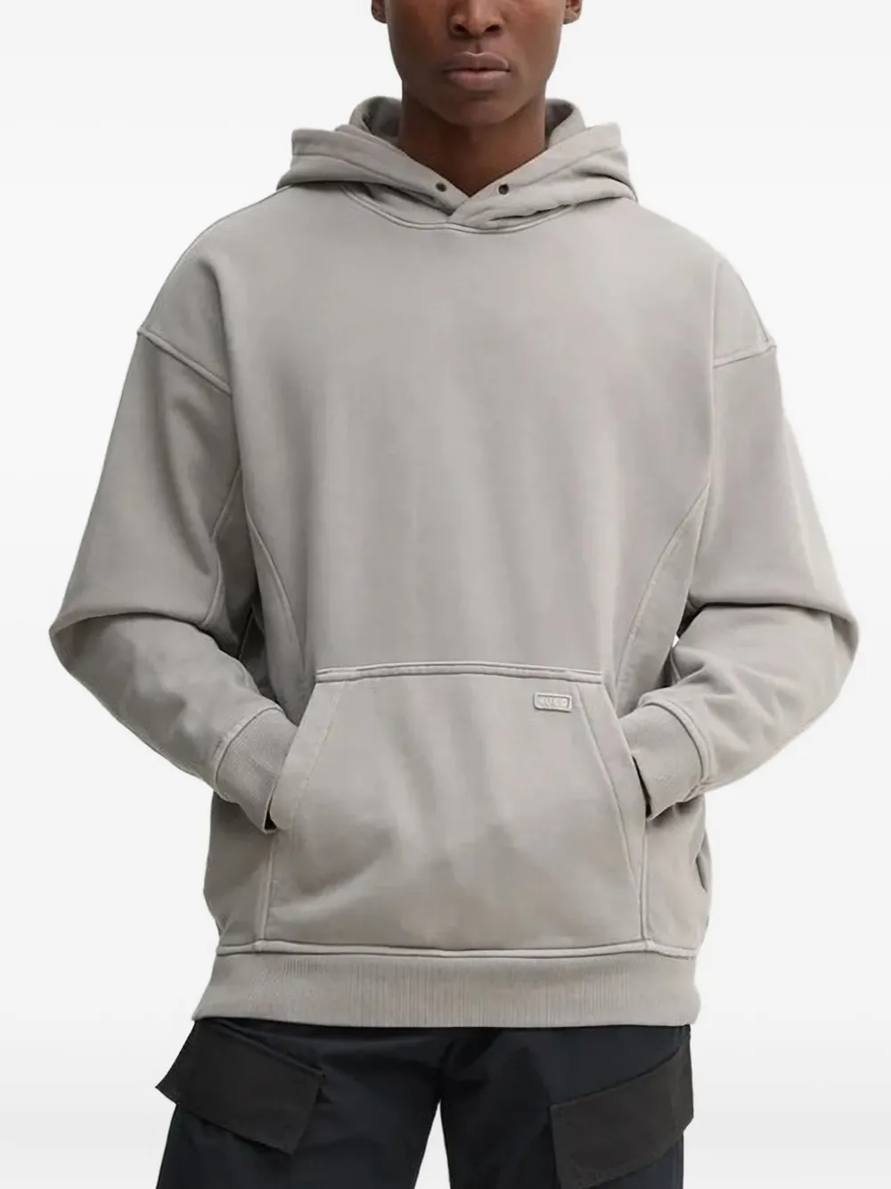 HUGO Katoenen hoodie Grijs