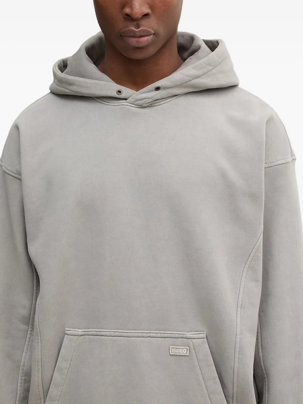 HUGO Katoenen hoodie Grijs