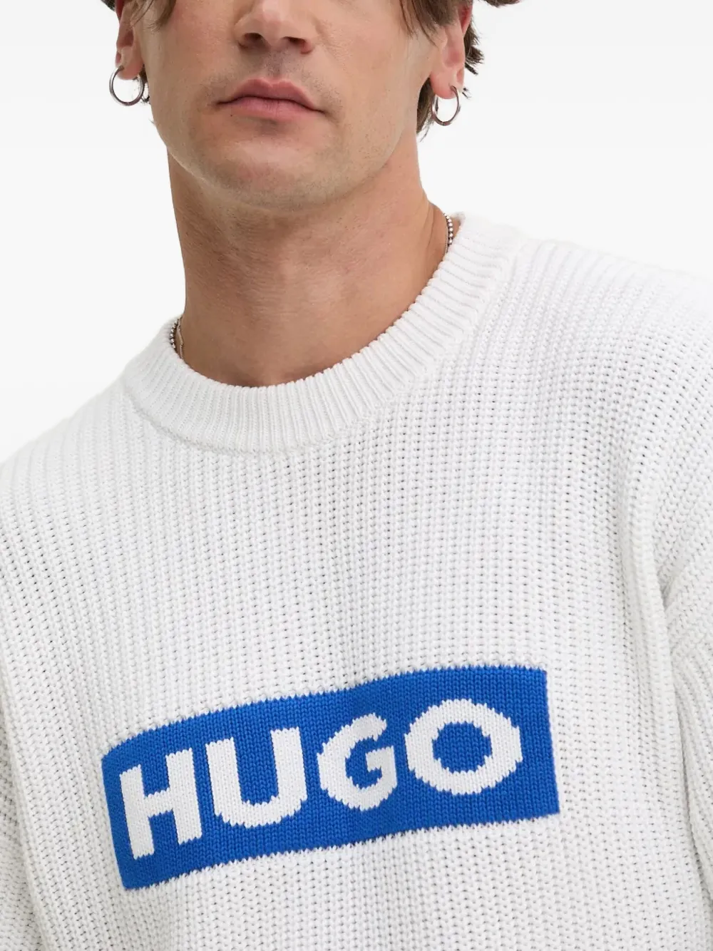 HUGO Sweater met logo Wit