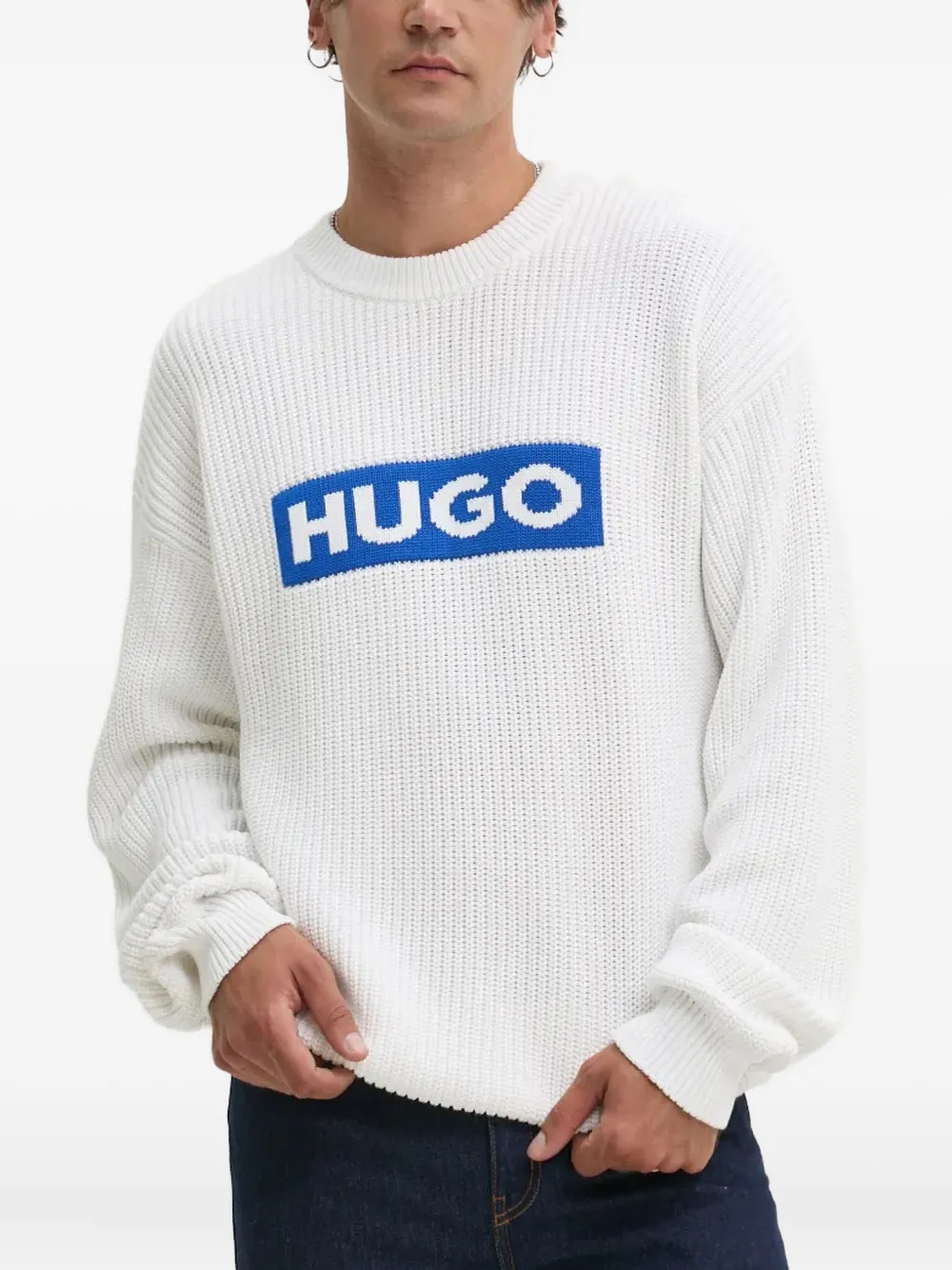 HUGO logo sweater | White | Image 1
