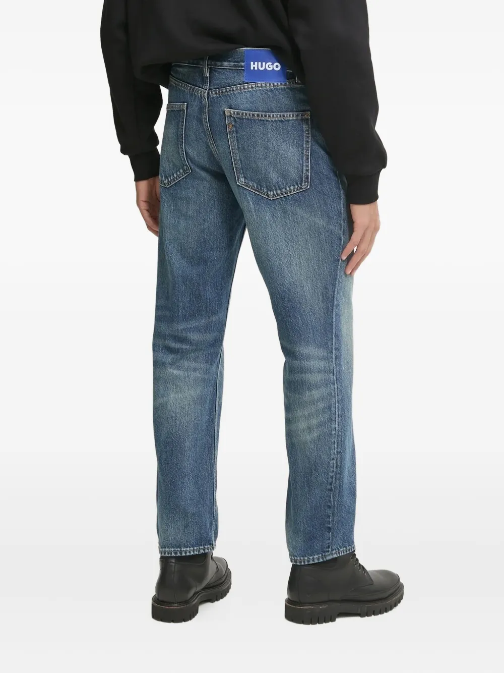 HUGO logo-label jeans - Blauw