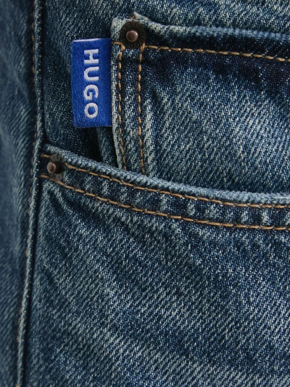HUGO Jeans met logo-label Blauw