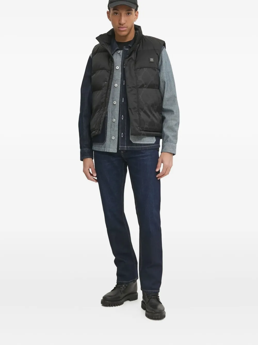 HUGO straight-leg jeans Blauw