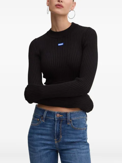 HUGO ribbed patch top