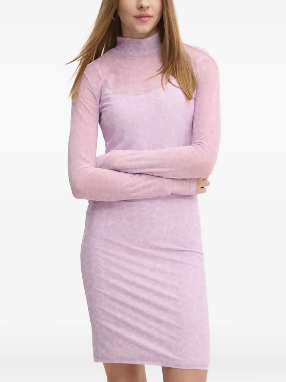 HUGO robe courte à col cheminée et manches longues | violet | Image 1