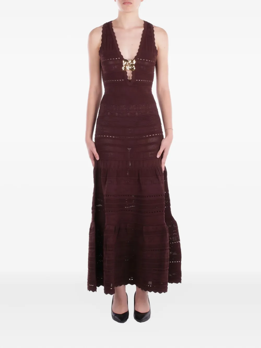 Elisabetta Franchi Jurk met V-hals Rood
