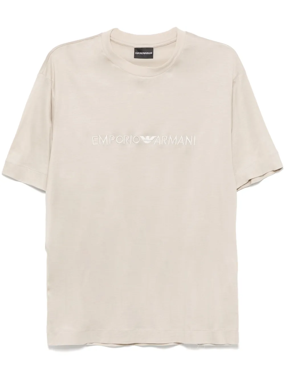 Emporio Armani T-shirt met geborduurd logo Zilver