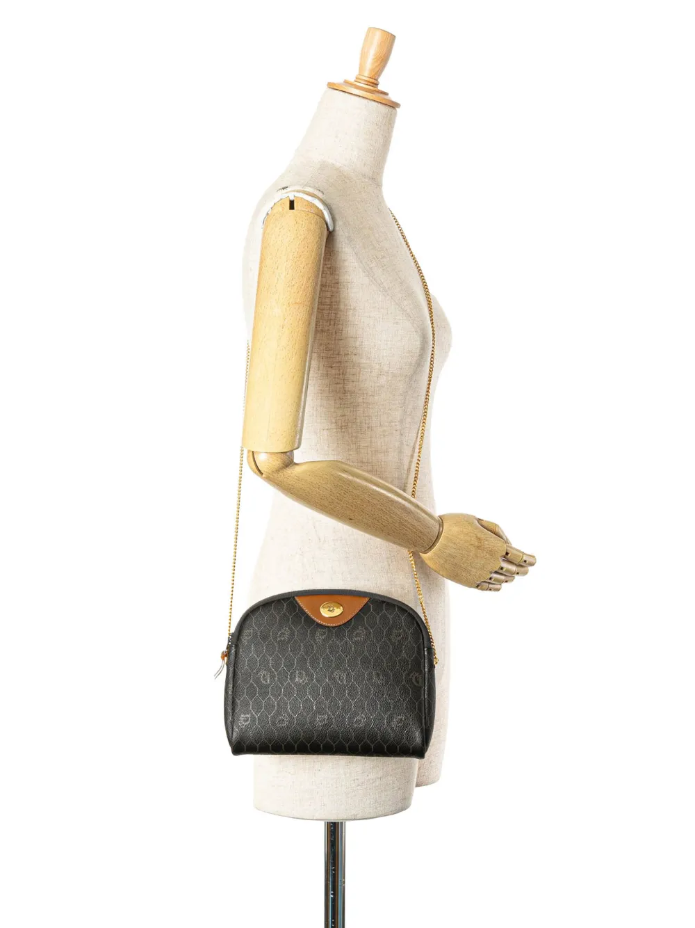 Christian Dior Pre-Owned 20th Century Honeycomb Coated Canvas Chain crossbody bag - Zwart