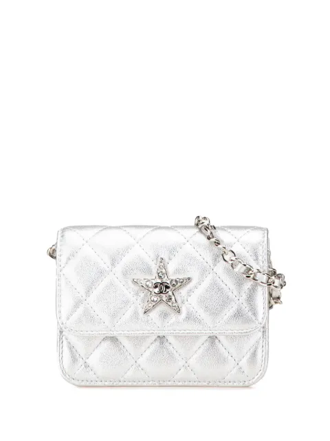 CHANEL Pre-Owned 2021-2024 Metallic Lambskin Crystal Star Chain belt bag