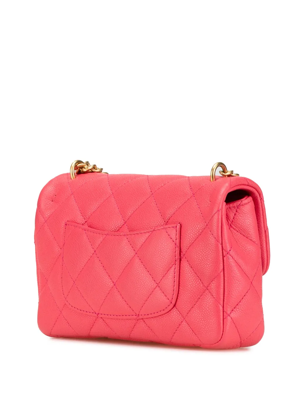 CHANEL Pre-owned 2021-2024 Mini Quilted Caviar Sweetheart Flap Crossbody Bag In Pink