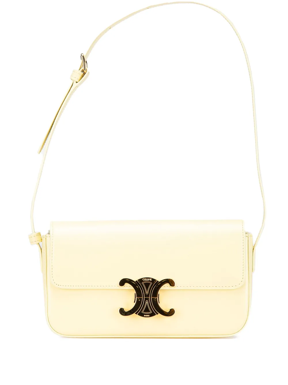 Céline Pre-Owned 2022 レザー トリオンフ クロード ショルダーバッグ - イエロー Céline Pre-Owned 2022 レザー トリオンフ クロード ショルダーバッグ - イエロー