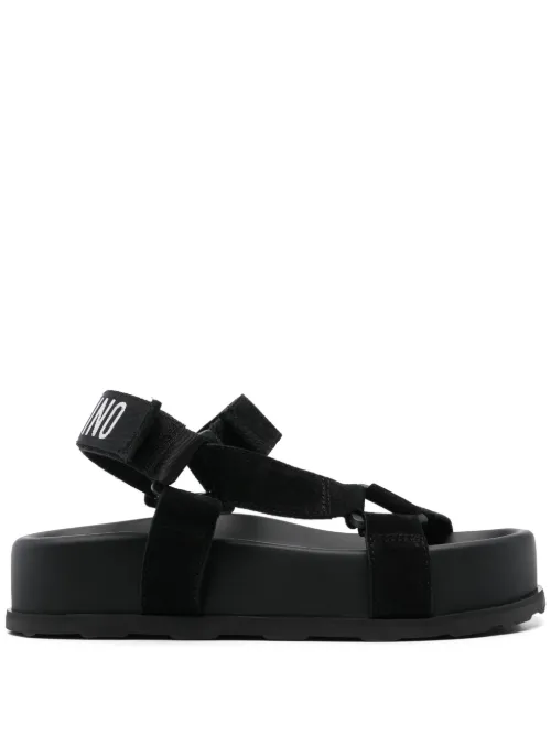 Sandales à logo imprimé - Moschino - Modalova