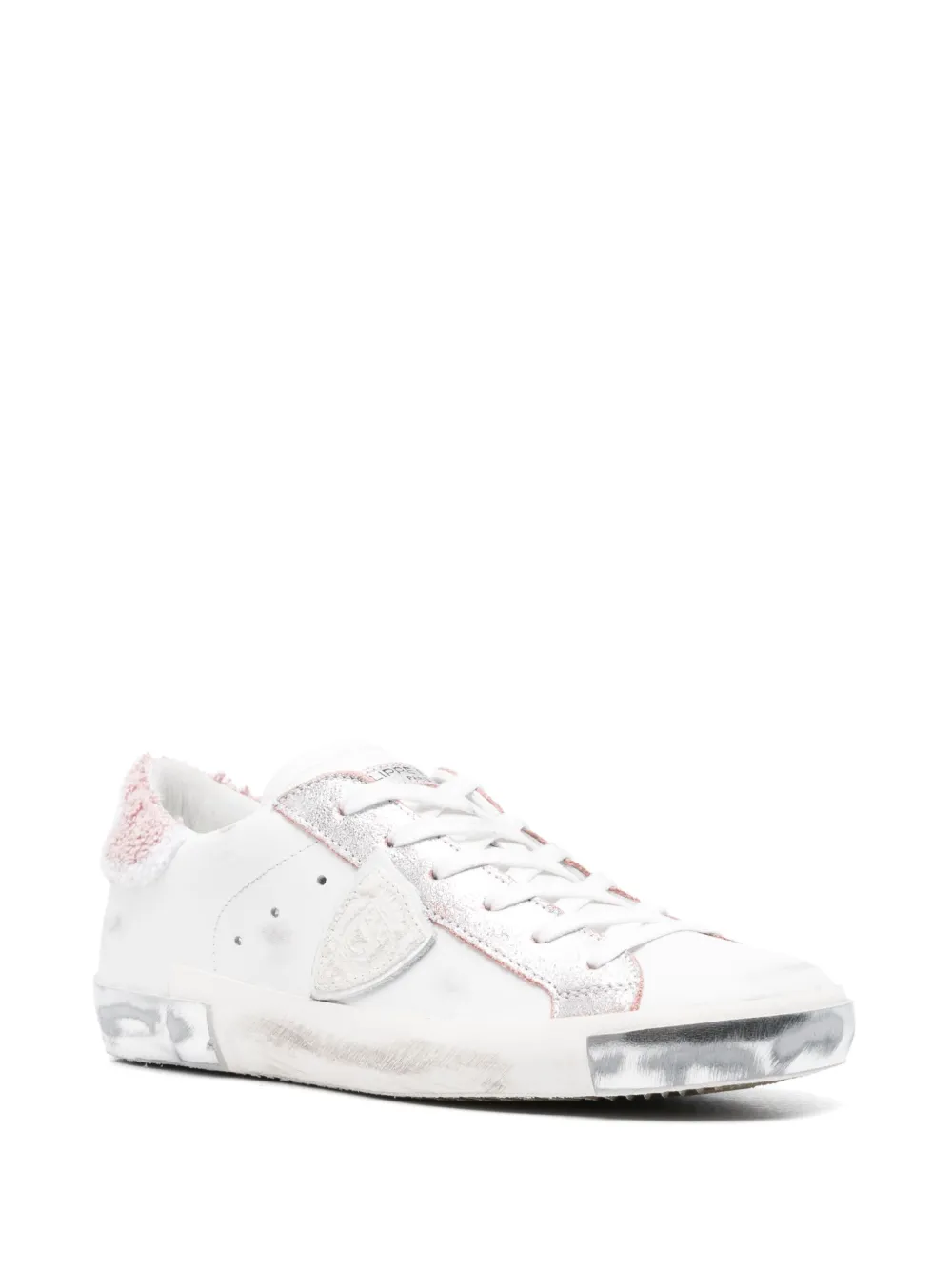 Philippe Model Paris Gerafelde sneakers Wit