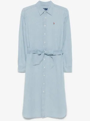 polo ralph lauren knit oxford shirt dress button-down Belted Shirtdress | Blue LowStock:43441572053043