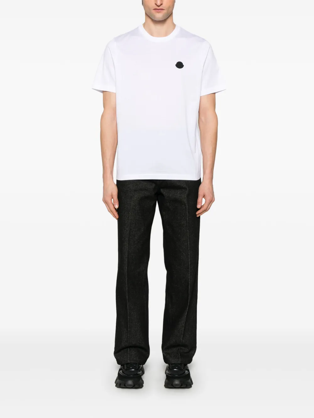 Moncler vertical-logo cotton T-shirt - Wit