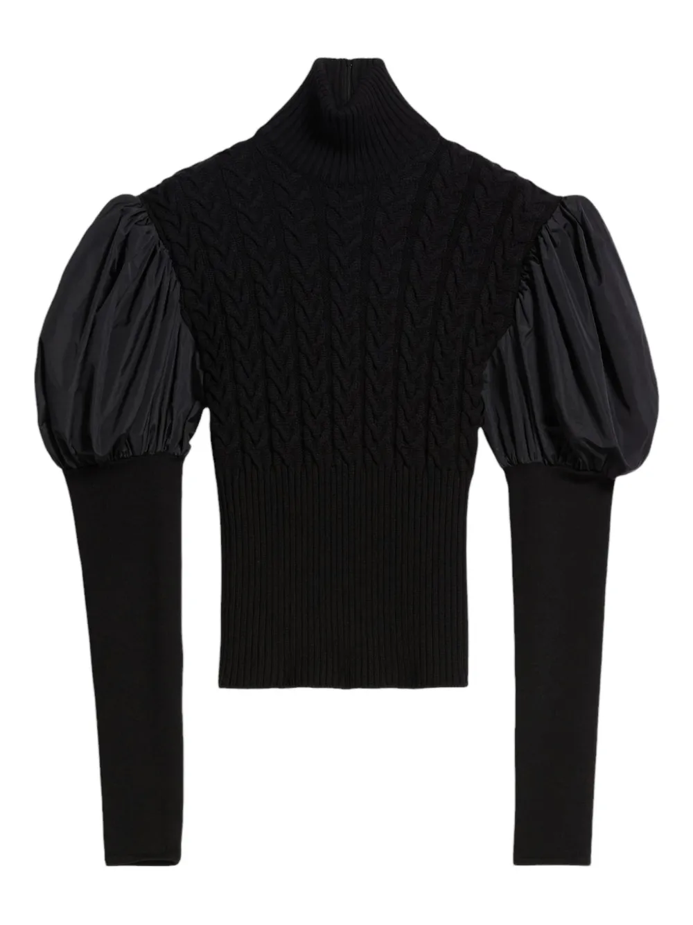 Max Mara Fune cable-knit balloon-sleeve sweater | Black | Image 1