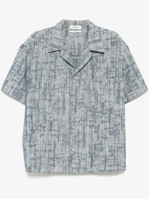 System denim jacquard camp shirt