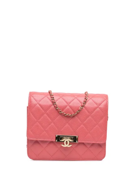 CHANEL Pre-Owned 2018 Quilted Caviar Golden Class Wallet On Chain crossbody bag