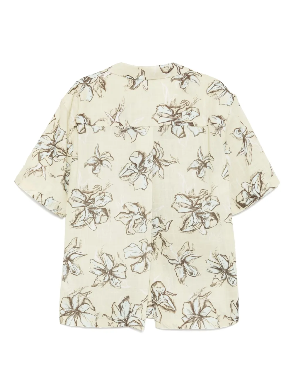 System Bowlingshirt met bloemenprint - LE LIGHT BEIGE