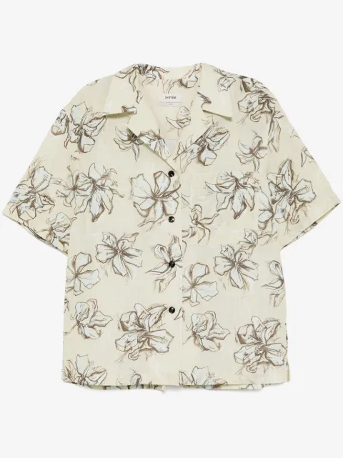System flower-printed bowling shirt