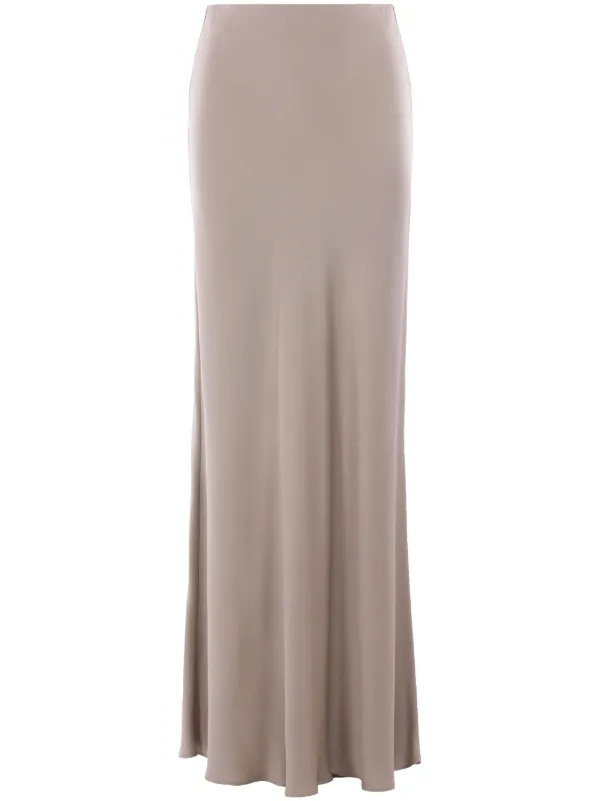 Brunello Cucinelli Satin Mermaid Skirt in Neutrals